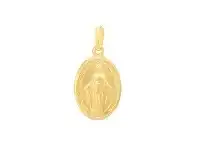 Bevilles Jewellery Religious Oval Madonna Virgin Mary Pendant in 9ct Yellow Gold offer