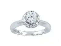 Bevilles Jewellery Love by Michelle Beville Halo Solitaire Ring with 0.80ct of Diamonds in 18ct White Gold offer
