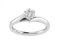 Bevilles Jewellery Facets of Love Solitaire Ring with 0.60ct Diamond in 18ct White Gold offer