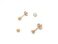Bevilles Jewellery 9ct Rose Gold Silver Infused Stud Earring Set offer