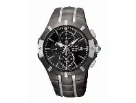Bevilles Jewellery Seiko Coutura Chronograph Silver and Black Men&#039;s Watch SSC199P-9 offer