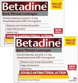 Discount Drug Stores Betadine Sore Throat Honey & Lemon Flavour 36 Lozenges offer
