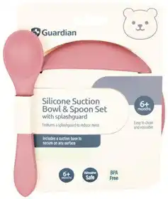 Discount Drug Stores Guardian Silicone Bowl & Spoon Set - Dusty Berry offer