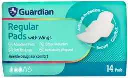 Discount Drug Stores Guardian Regular Pads with Wings offer
