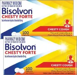 Discount Drug Stores Bisolvon Chesty Forte 100 Tablets offer