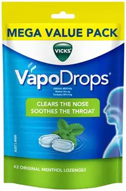Discount Drug Stores Vicks VapoDrops Original Menthol 42 Lozenges offer