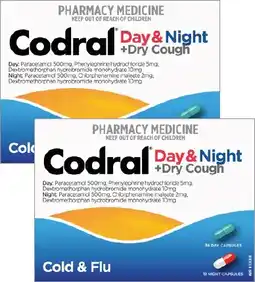 Discount Drug Stores Codral Cold & Flu + Dry Cough Day & Night 48 Capsules offer