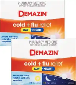 Discount Drug Stores Demazin Cold + Flu Relief Day + Night 48 Tablets offer