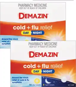 Discount Drug Stores Demazin Cold + Flu Relief Day + Night 24 Tablets offer