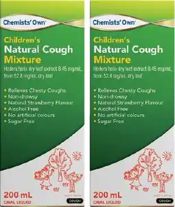 Discount Drug Stores Chemists' Own Children's Natural Cough Mixture offer