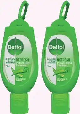 Discount Drug Stores Dettol Antibacterial Instant Hand Sanitiser Refresh Green Clip offer