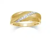 Bevilles Jewellery 9ct Yellow Gold 0.15ct Diamond Mens Ring - V offer