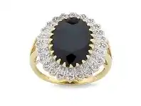 Bevilles Jewellery Sapphire Ring with Diamonds in 9ct Yellow Gold - N offer