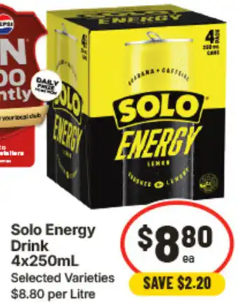IGA Solo Energy Drink offer