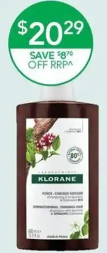 Terry White Klorane Shampoo with Quinine and Organic Edelweiss offer