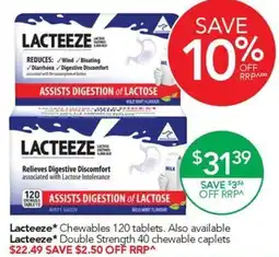 Terry White Lacteeze* Chewables 120 tablets Lacteeze* Double Strength 40 chewable caplets offer