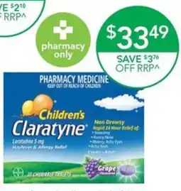 Terry White Claratyne Children's Hayfever & Allergy Relief Syrup 1-12 Years Grape Flavoured offer