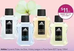Terry White Adidas Dynamic Pulse, Ice Dive, Victory League or Pure Game EDT Spray offer