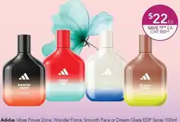 Terry White Adidas Vibes Power Zone, Wonder Force, Smooth Pace or Dream Glaze EDP Spray offer