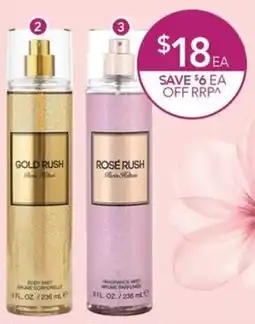 Terry White Paris Hilton Gold Rush Body Spray or Rose Rush Body Spray offer
