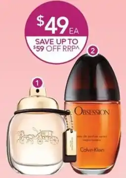 Terry White Coach EDP Spray and Calvin Klein Obsession for Women EDP Spray offer