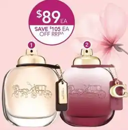 Terry White Coach EDP Spray 90ml or Coach Wild Rose EDP Spray offer
