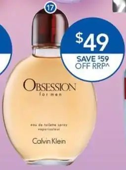Terry White Calvin Klein Obsession for Men EDT Spray offer