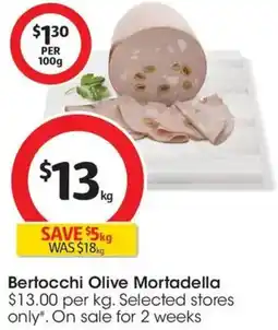 Coles Bertocchi Olive Mortadella offer