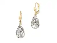 Bevilles Jewellery 9ct Yellow Gold Silver Infused Crystal Earrings offer