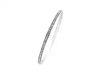 Bevilles Jewellery Silver Stainless Steel 3mm Crystal Channel Bangle offer