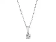 Bevilles Jewellery Tia 9ct White Gold 0.10ct Solitaire Diamond Necklace offer