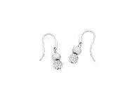 Bevilles Jewellery Silver Stainless Steel Sparkle Ball Drop Earrings offer