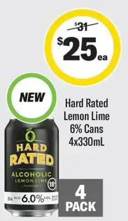 Coles Hard Rated Lemon Lime 6% offer