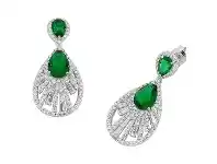Bevilles Jewellery Sterling Silver and Green Crystal Earrings offer