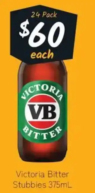Cellarbrations Victoria Bitter Stubbies offer