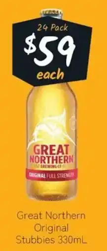 Cellarbrations Great Northern Original Stubbies offer