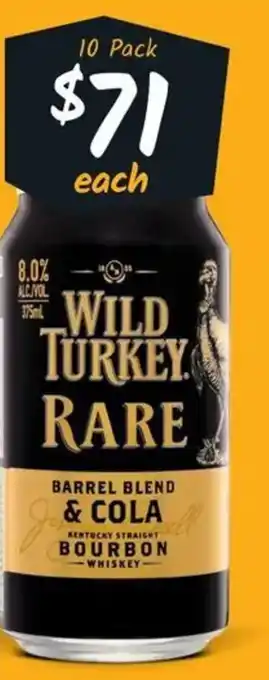 Wild Turkey Rare & Cola 8% Premix Cans