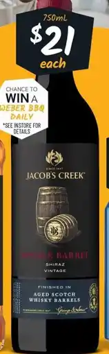 Cellarbrations Jacob's Creek Double Barrel Range offer