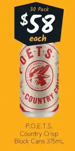 Cellarbrations P.O.E.T.S. Country Crisp Block Cans offer