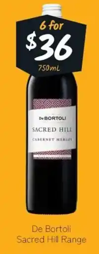 Cellarbrations De Bortoli Sacred Hill Range offer