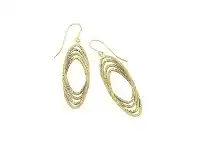 Bevilles Jewellery 9ct Yellow Gold Silver Filled Oval Drop Earrings offer