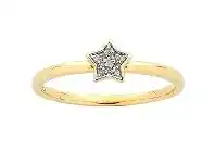 Bevilles Jewellery 9ct Yellow Gold Diamond Star Stackable Ring offer