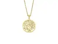 Bevilles Jewellery Stainless Steel Gold Colour Tree Of Life Necklace offer