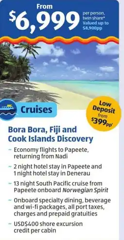 ALDI Bora Bora, Fiji and Cook Islands Discovery offer