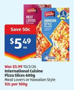 ALDI International Cuisine Pizza Slices offer