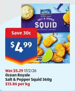 ALDI Ocean Royale Salt & Pepper Squid offer
