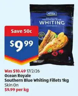 ALDI Ocean Royale Southern Blue Whiting Fillets offer
