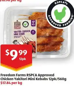 ALDI Freedom Farms RSPCA Approved Chicken Yakitori Mini Kebabs 12pk offer