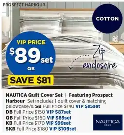 Spotlight NAUTICA Quilt Cover Set offer