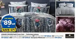 Spotlight LOGAN & MASON Quilt Cover Sets | Featuring Lantana offer